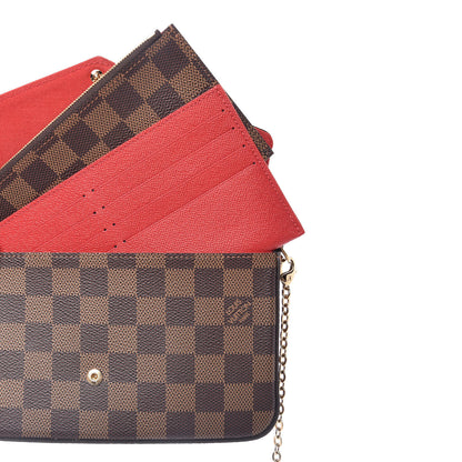 Louis Vuitton Damier Ebene Pochette Felicie Chain Wallet 6 of 11