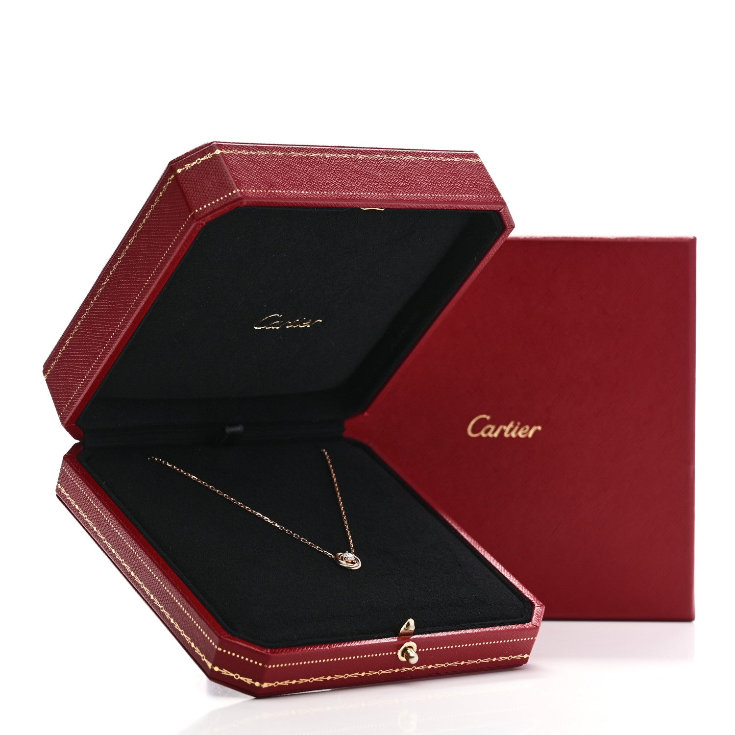 Cartier 18K Pink White Yellow Gold Diamond Trinity De Cartier Pendant Necklace 6 of 6