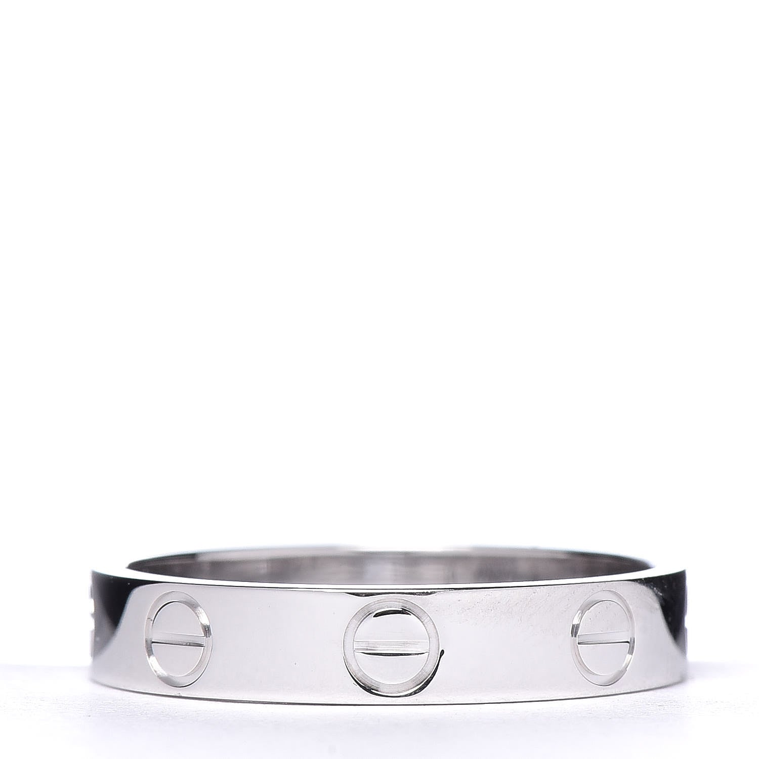 Cartier 18K White Gold 3.5mm LOVE Wedding Band Ring 51 5.75 3 of 5