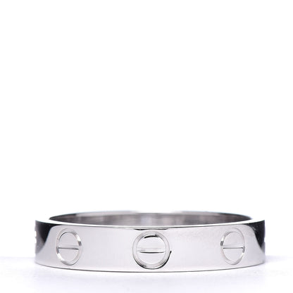 Cartier 18K White Gold 3.5mm LOVE Wedding Band Ring 51 5.75 3 of 5