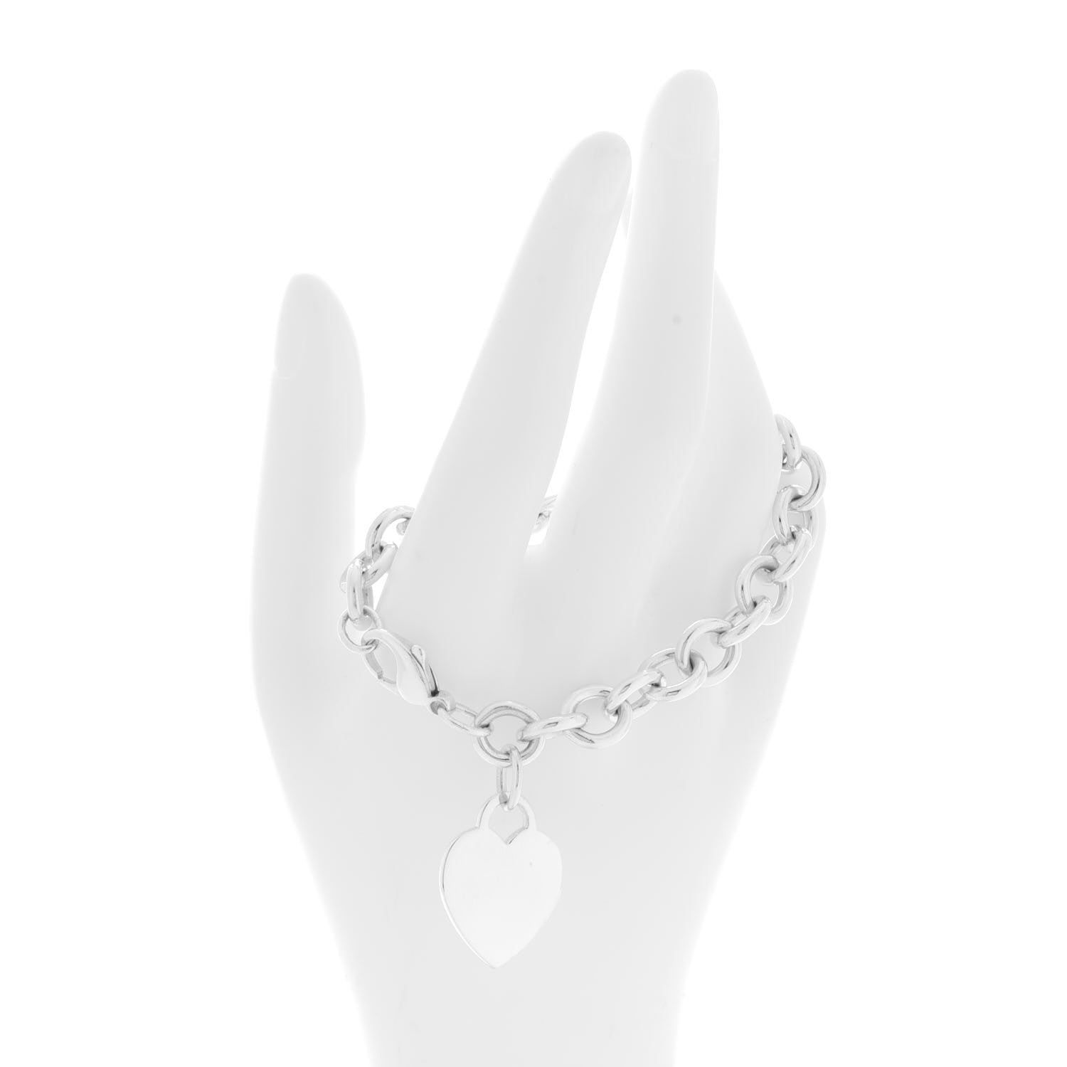 Tiffany Sterling Silver Heart Tag Charm Bracelet 2 of 5
