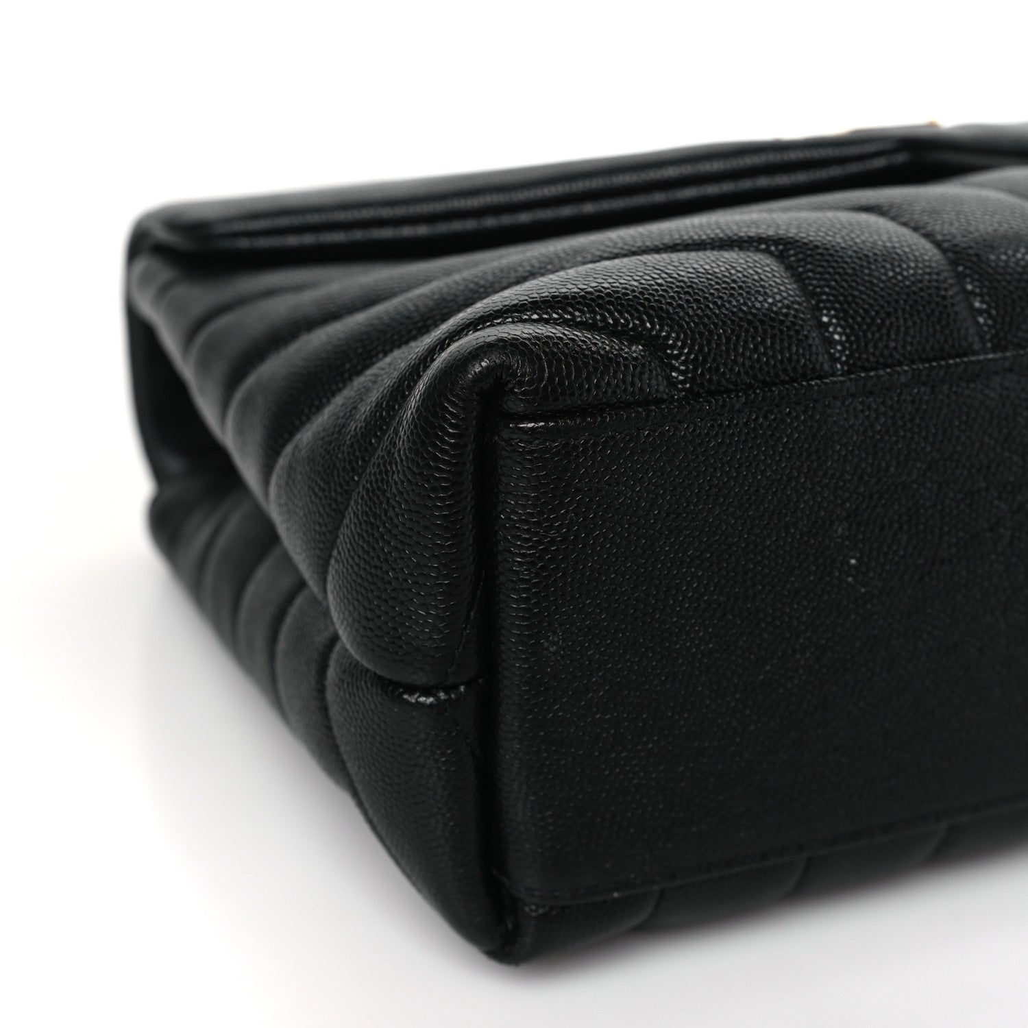 Saint Laurent Grain de Poudre Calfskin Y Quilted Monogram Small Loulou Chain Satchel Black 7 of 8