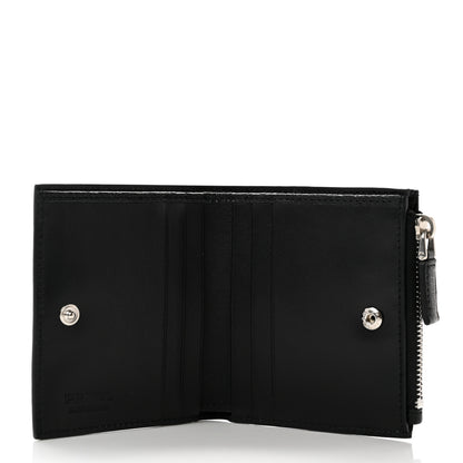 Prada Vitello Daino Compact Bi-Fold Zip Wallet Black 5 of 7
