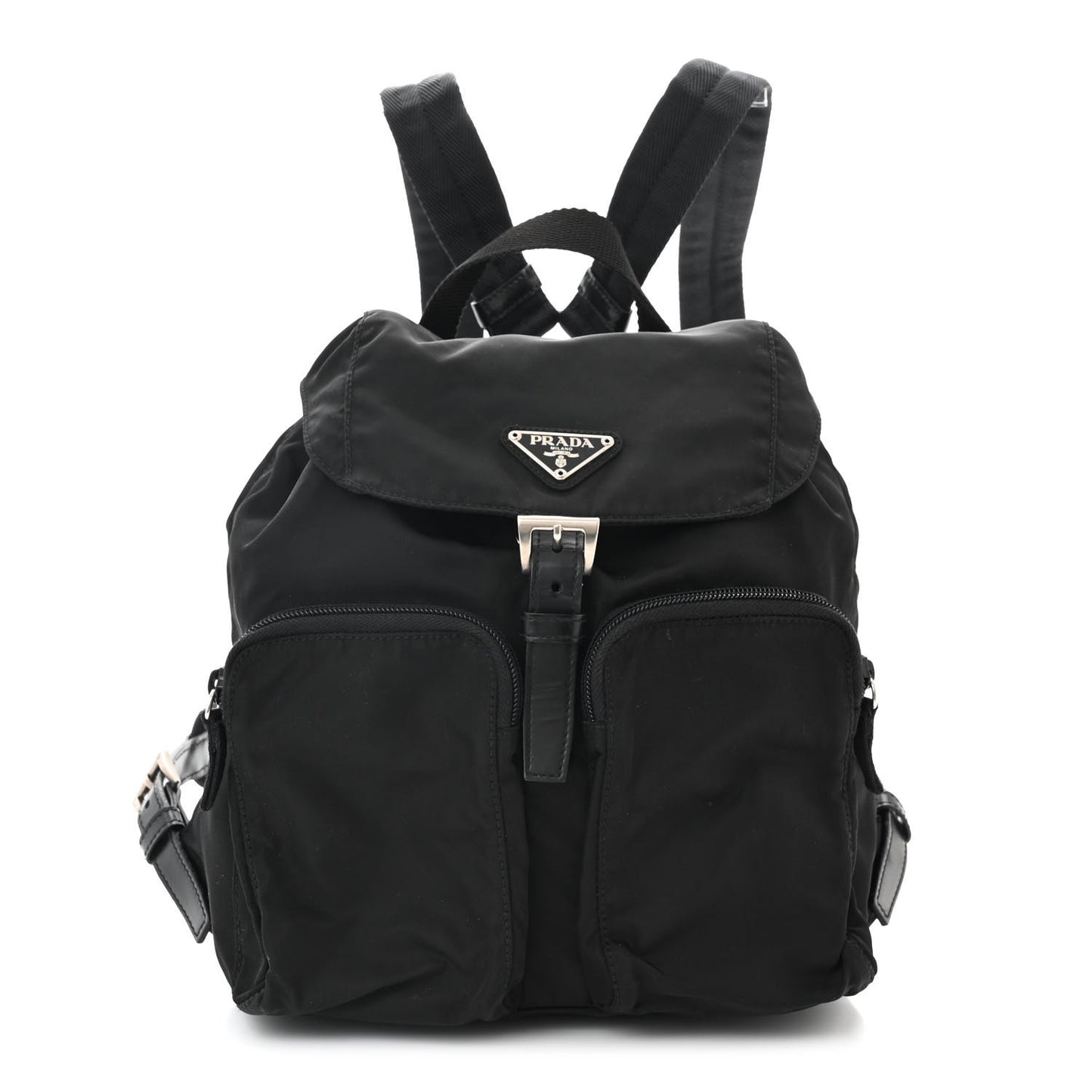 Tessuto Nylon Saffiano Small Backpack Black