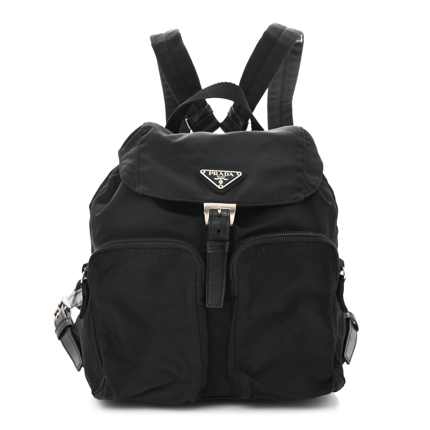 Prada Tessuto Nylon Saffiano Small Backpack Black 1 of 10
