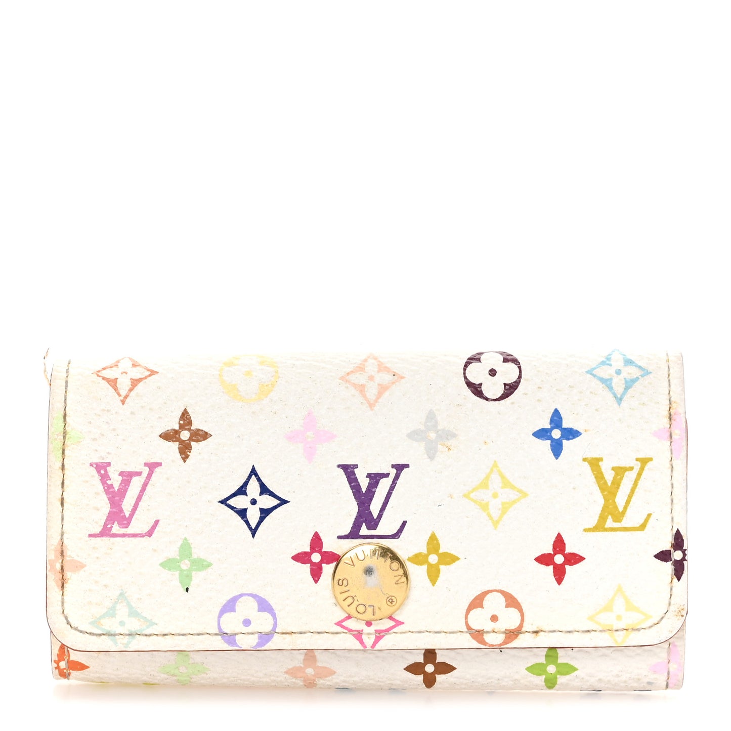 Monogram Multicolor Multicles 4 Key Holder White