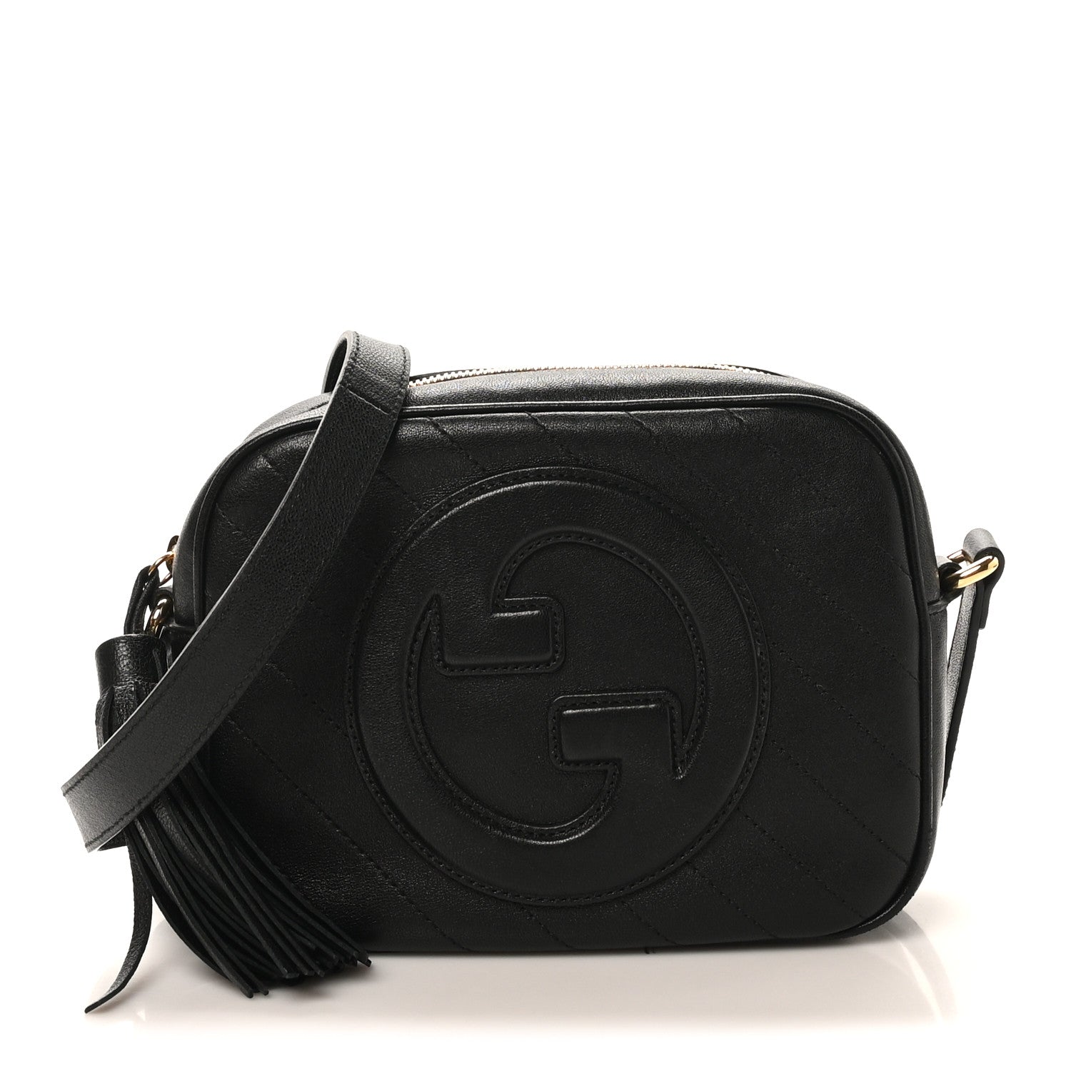 Gucci Sakai Be Green Calfskin Diagonal Stitched Small Blondie Shoulder Bag Black 1 of 11