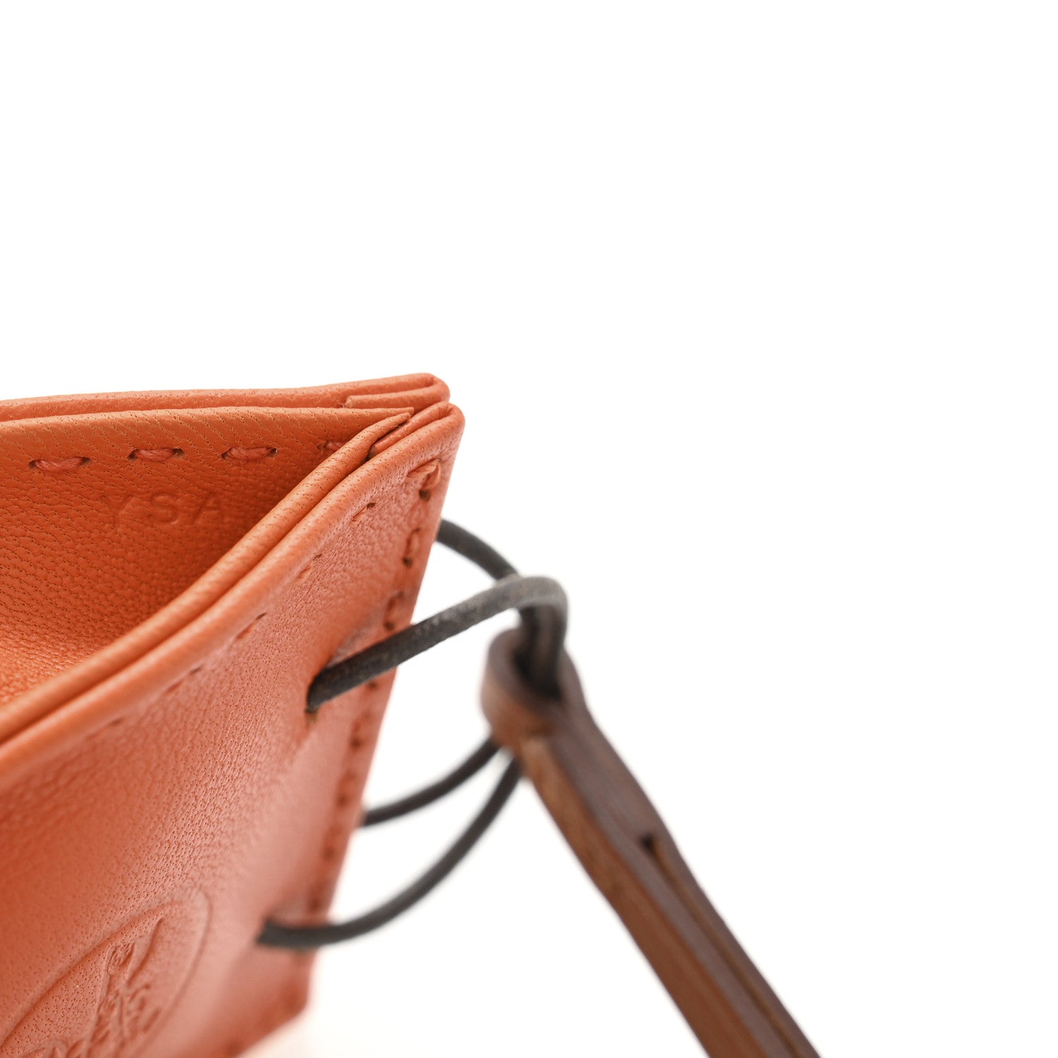 Hermes Milo Lambskin Swift Shopping Bag Charm Feu Gold 5 of 5