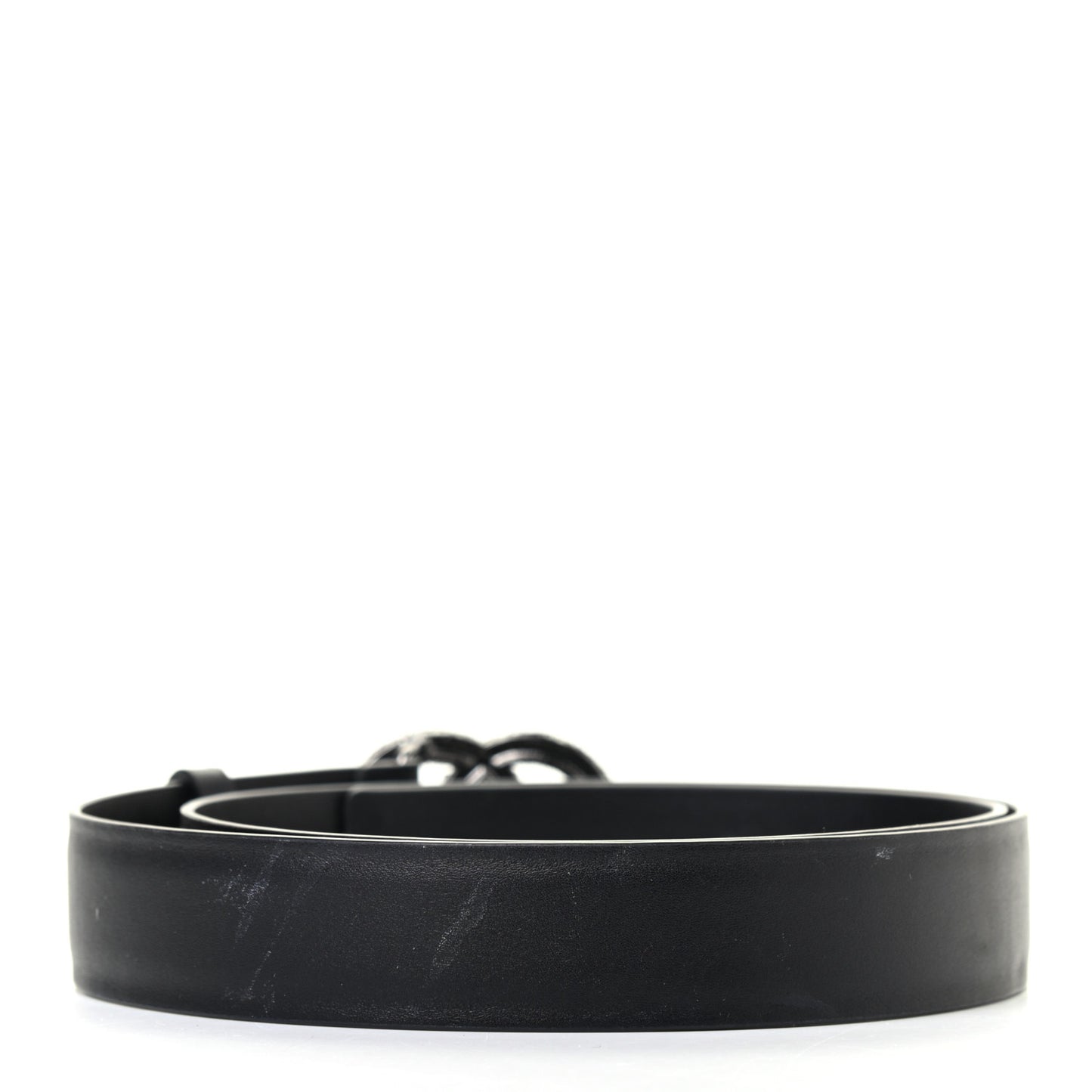 Calfskin Crystal Pearl Caviar CC Belt 85 34 Black