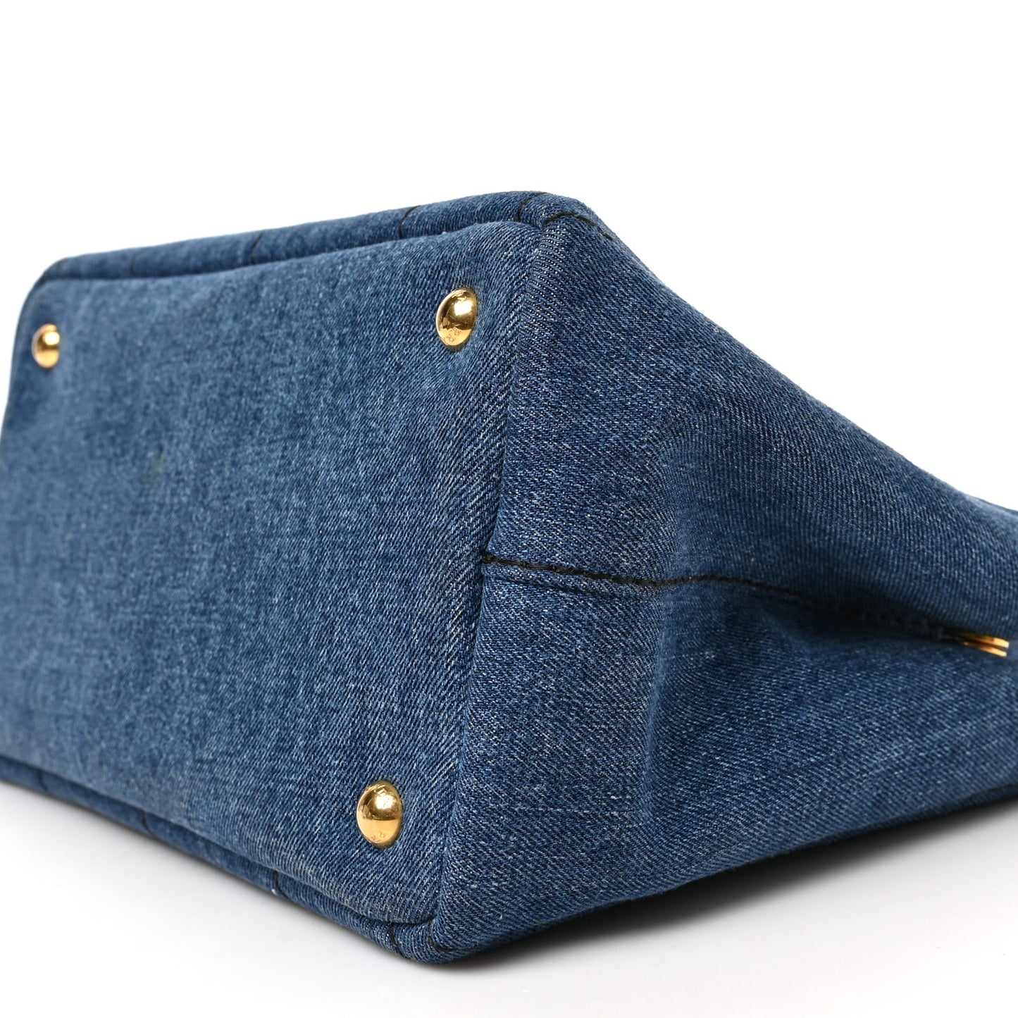 Denim Small Logo Tote Bleu