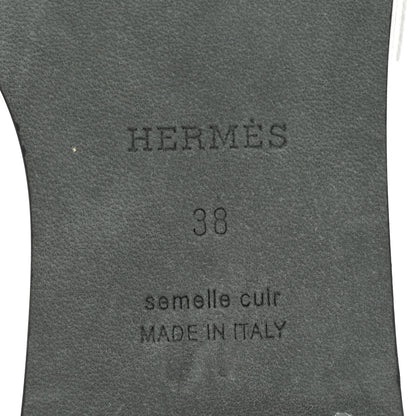 Hermes Epsom Santorini Sandals 38 Black 8 of 10