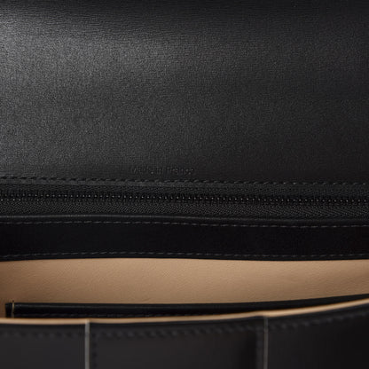 Delvaux Box Calfskin Light And Shadow MM Brillant Satchel Ivory Black 6 of 9