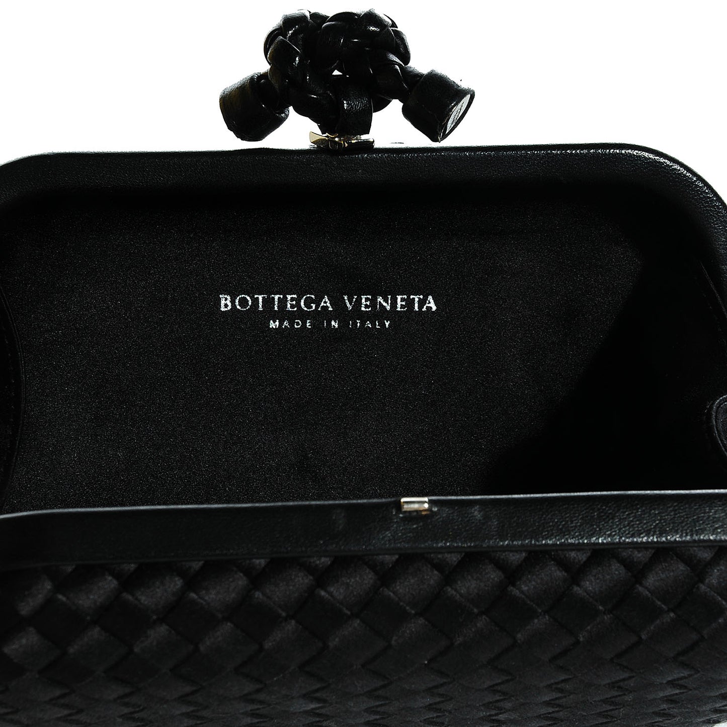 Satin Knot Clutch Nero Black