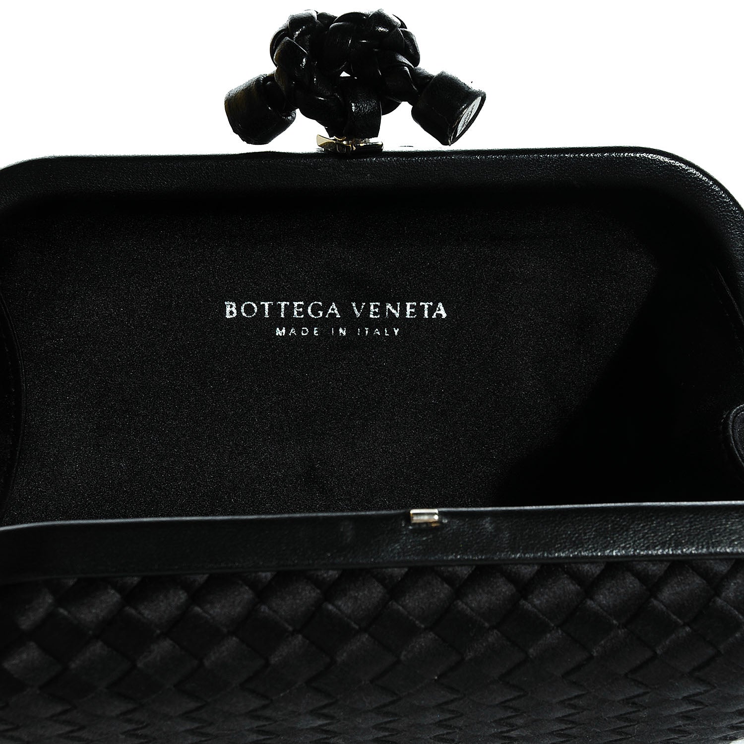 Bottega Veneta Satin Knot Clutch Nero Black 6 of 7