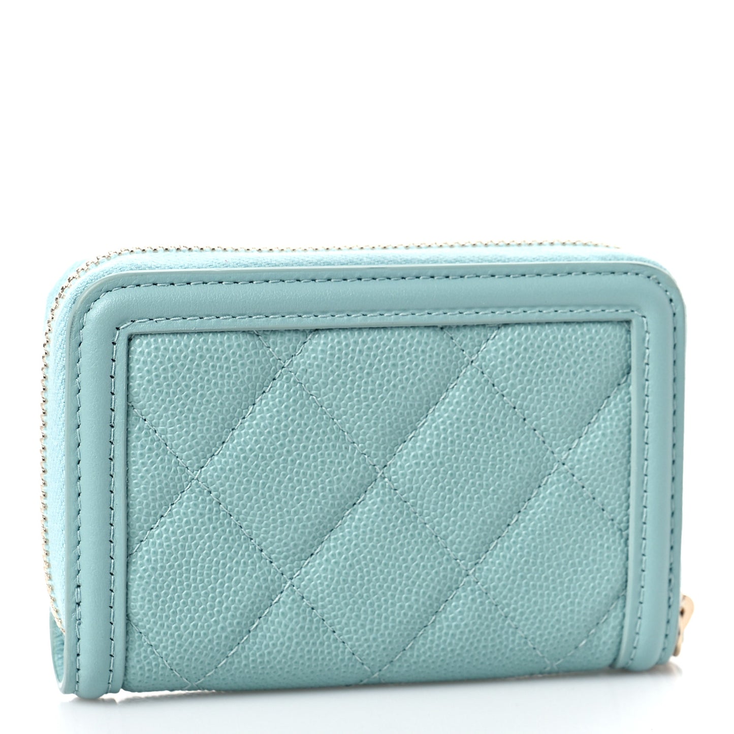 Caviar Quilted Filigree Coin Purse Light Blue