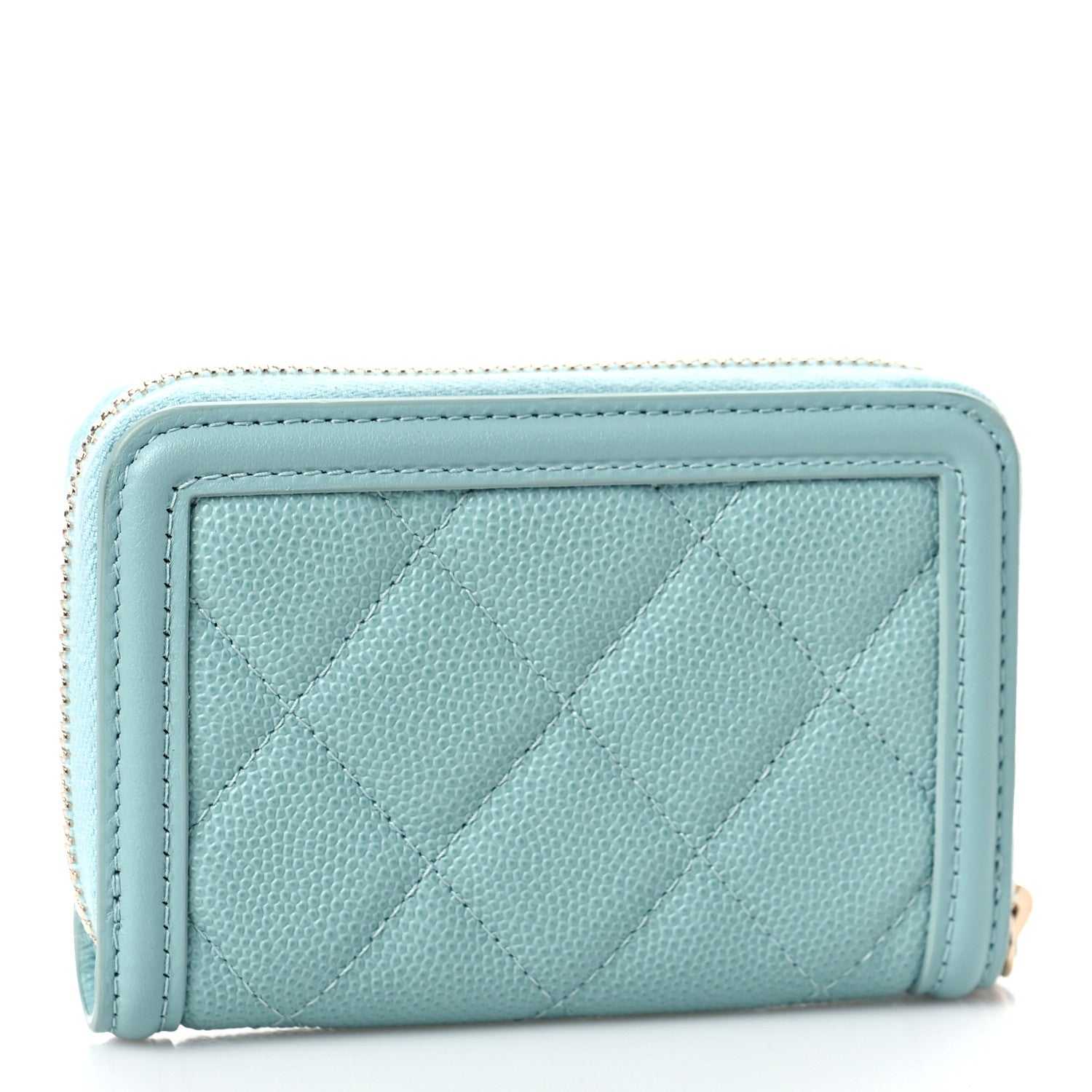 Chanel Caviar Quilted Filigree Coin Purse Light Blue 3 of 10