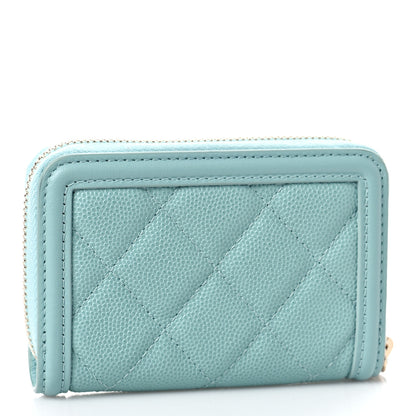 Chanel Caviar Quilted Filigree Coin Purse Light Blue 3 of 10