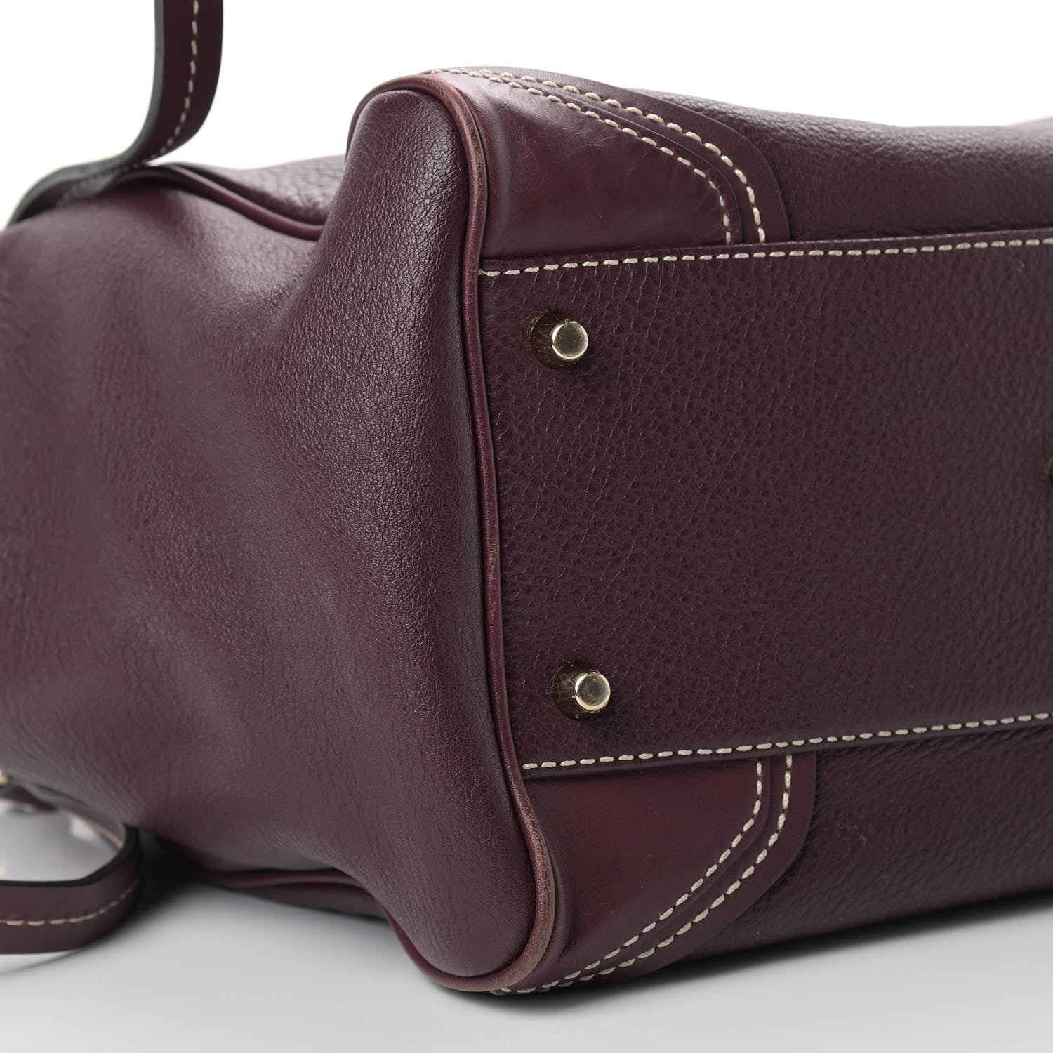 Burberry Calfskin Saddle Stitch Small Canterbury Tote Burgundy 9 of 9