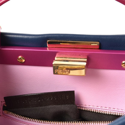 Fendi Nappa Colorblock Mini Peekaboo Iconic Satchel Iris Magenta Bubblegum 8 of 12