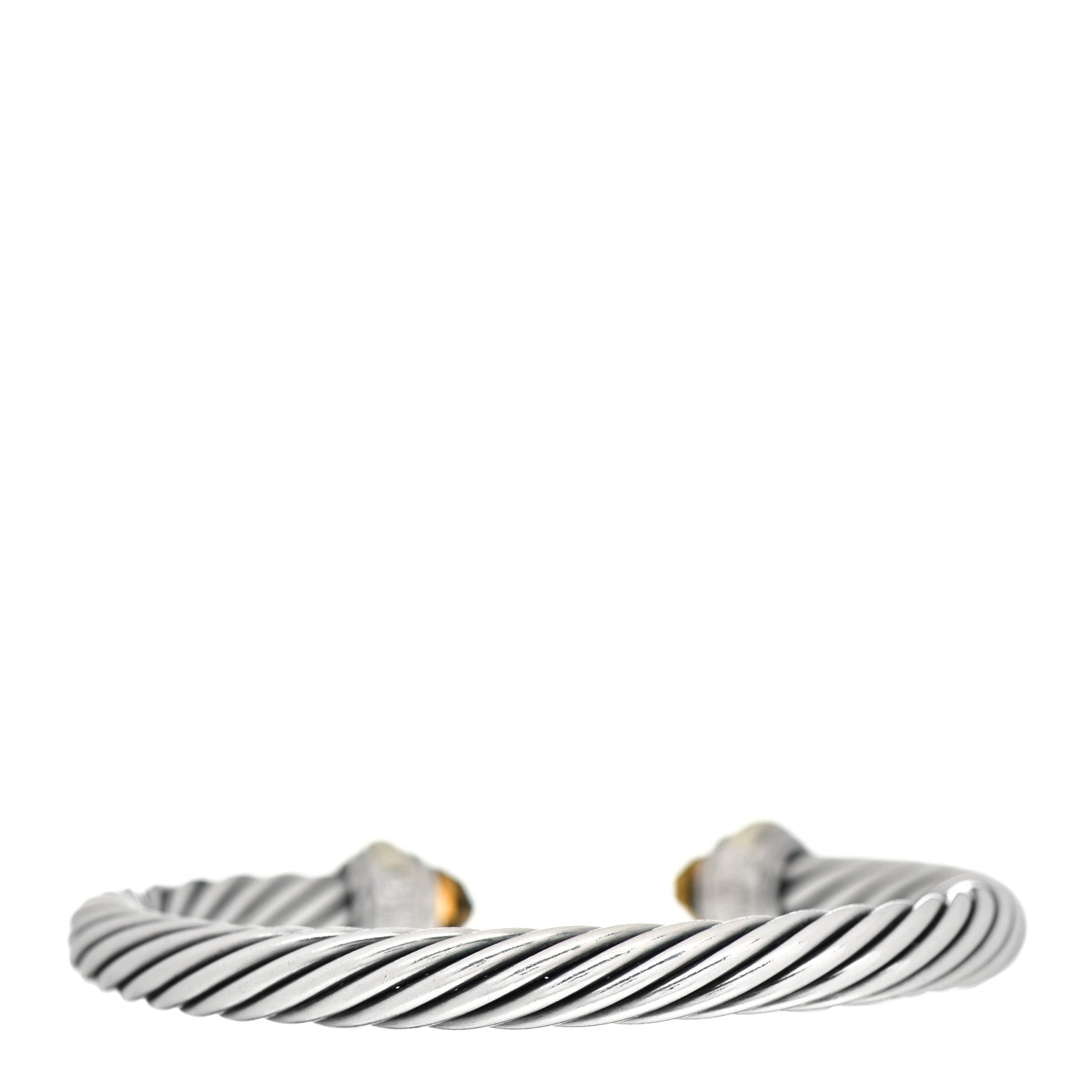 David Yurman Sterling Silver 14K Yellow Gold Citrine 7mm Cable Classics Bracelet 3 of 4