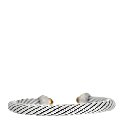 David Yurman Sterling Silver 14K Yellow Gold Citrine 7mm Cable Classics Bracelet 3 of 4