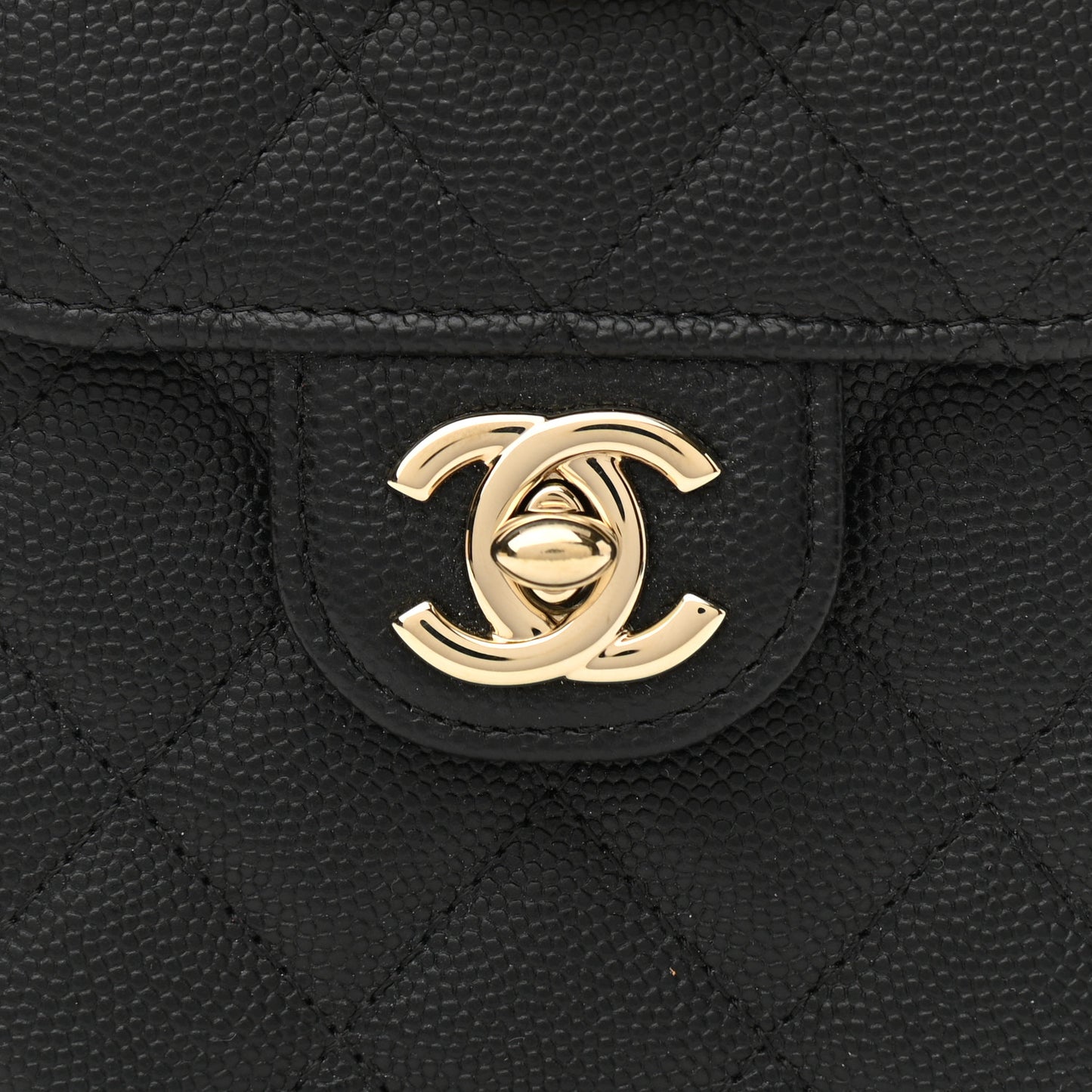 Caviar Quilted Classic Phone Holder Black