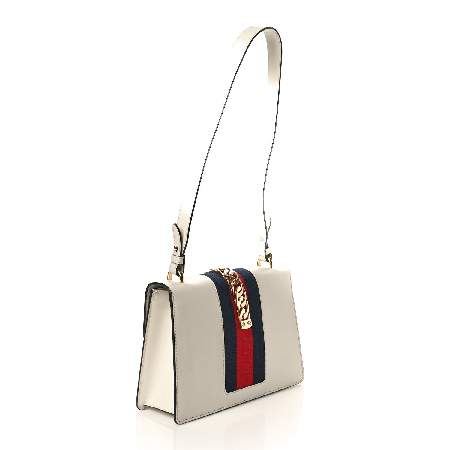 Gucci Calfskin Small Sylvie Shoulder Bag White 3 of 11
