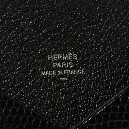 Hermes Lizard Calvi Card Case Black 8 of 9