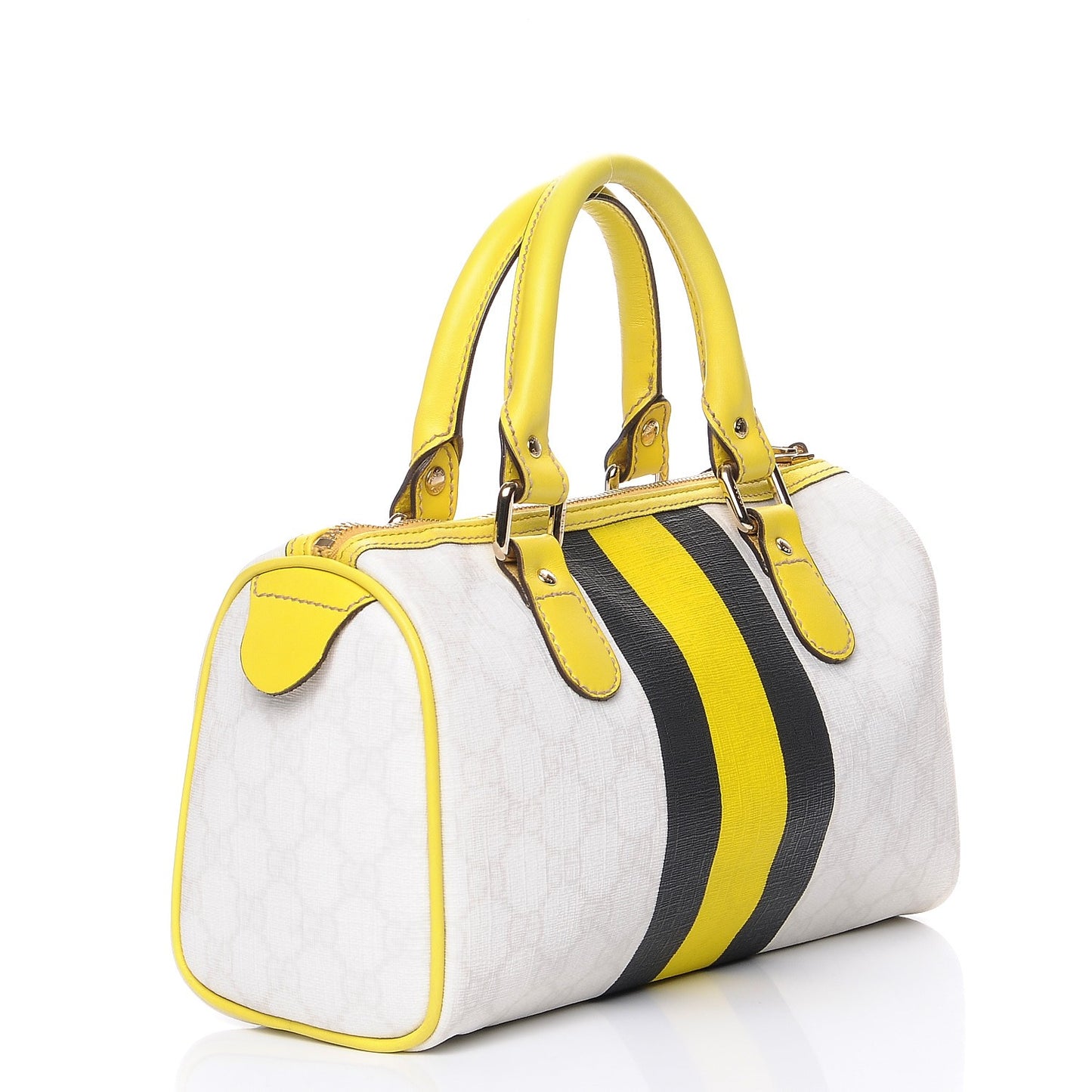 GG Plus Monogram Web Stripe Small Joy Boston Yellow