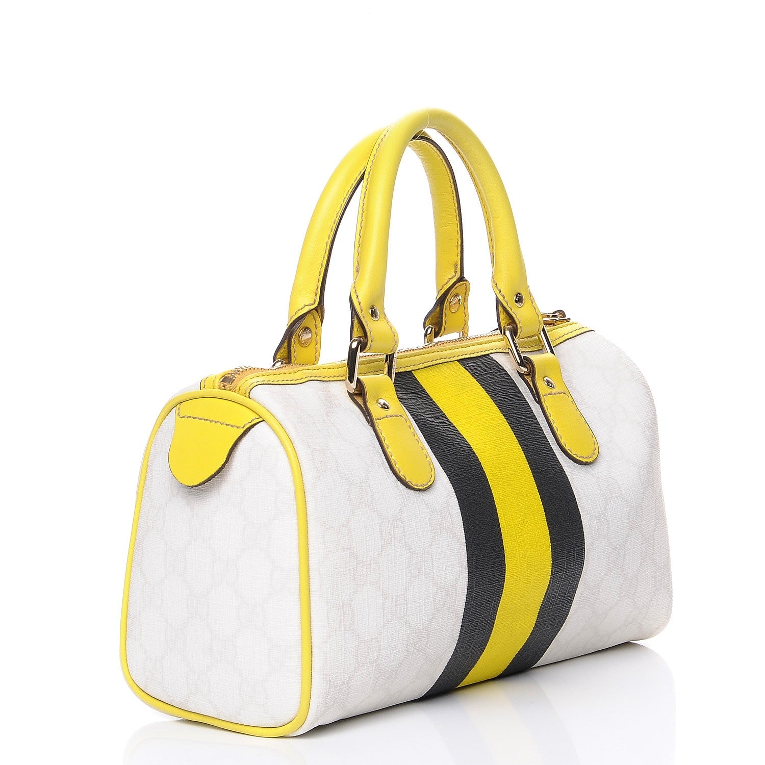 Gucci GG Plus Monogram Web Stripe Small Joy Boston Yellow 3 of 7