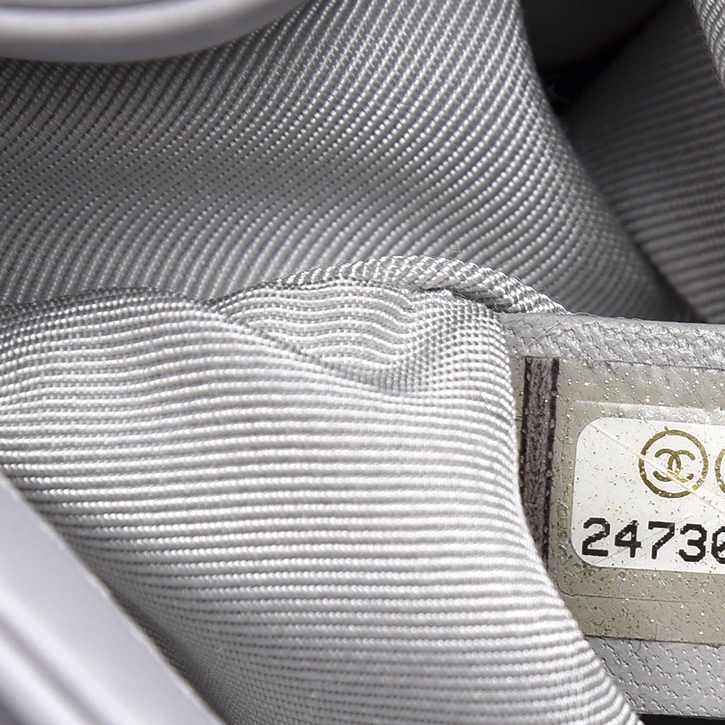 Calfskin Quilted Medium Boy Flap Light Grey