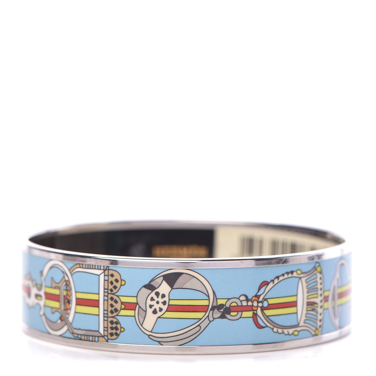 Hermes Enamel Printed Wide Concours d'Etrier Bracelet Bracelet 70 1 of 6