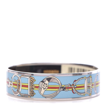 Hermes Enamel Printed Wide Concours d'Etrier Bracelet Bracelet 70 1 of 6