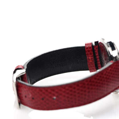 Gucci Stainless Steel Lizard Red Mother of Pearl 36mm G-Timeless Charm Quartz Watch 5 of 6