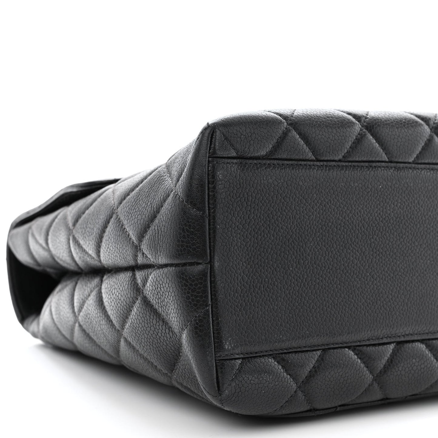 Caviar Quilted Jumbo Kelly Flap Black