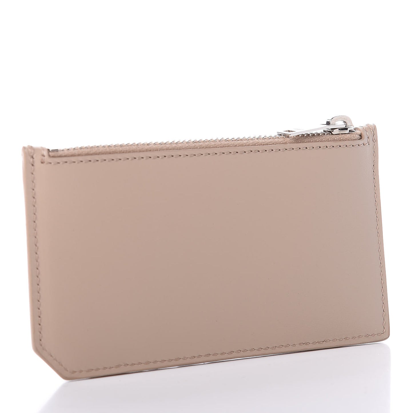 Calfskin 5 Fragments Zip Pouch Card Holder Nude