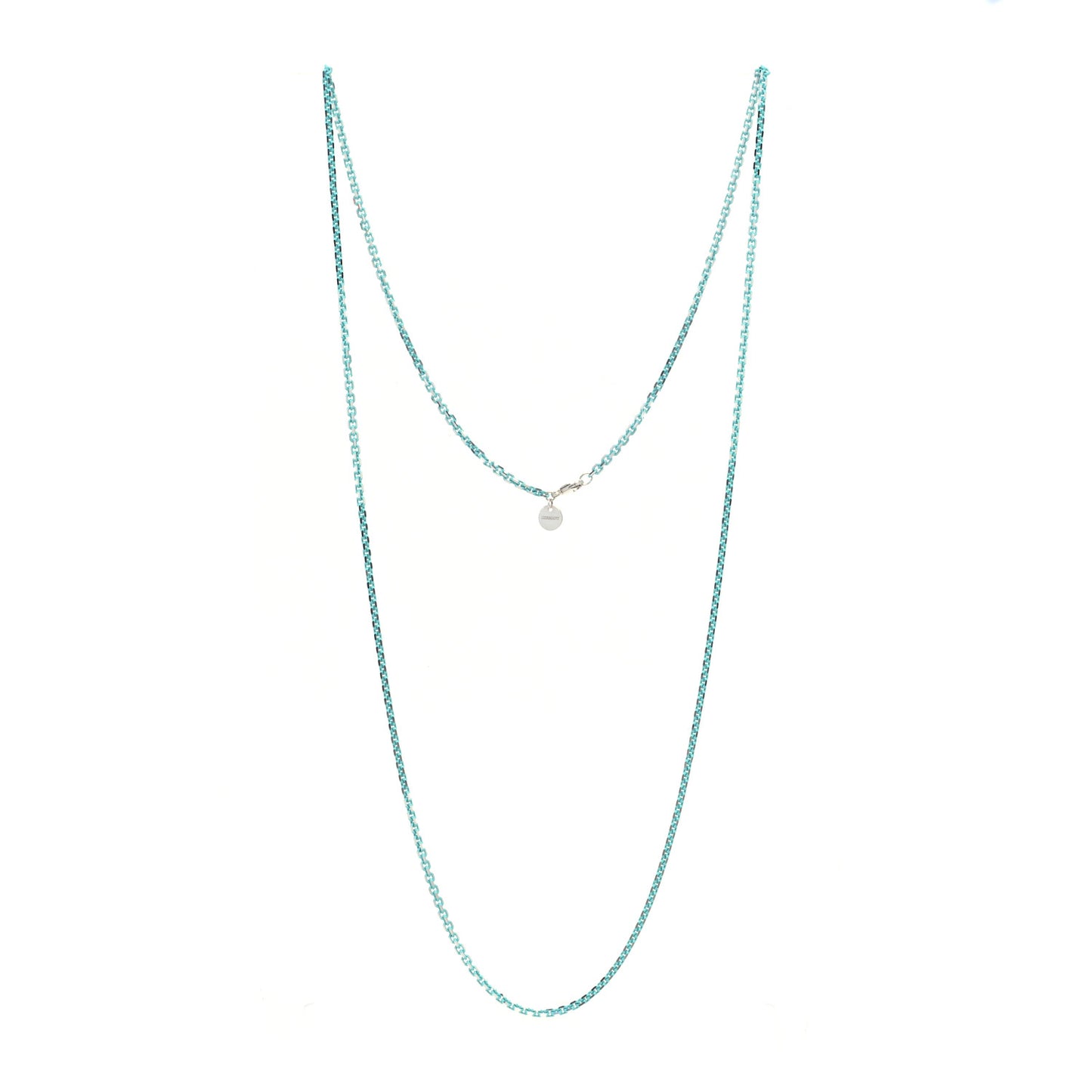 Sterling Silver Enamel 1.75mm Chain Necklace Blue 30"