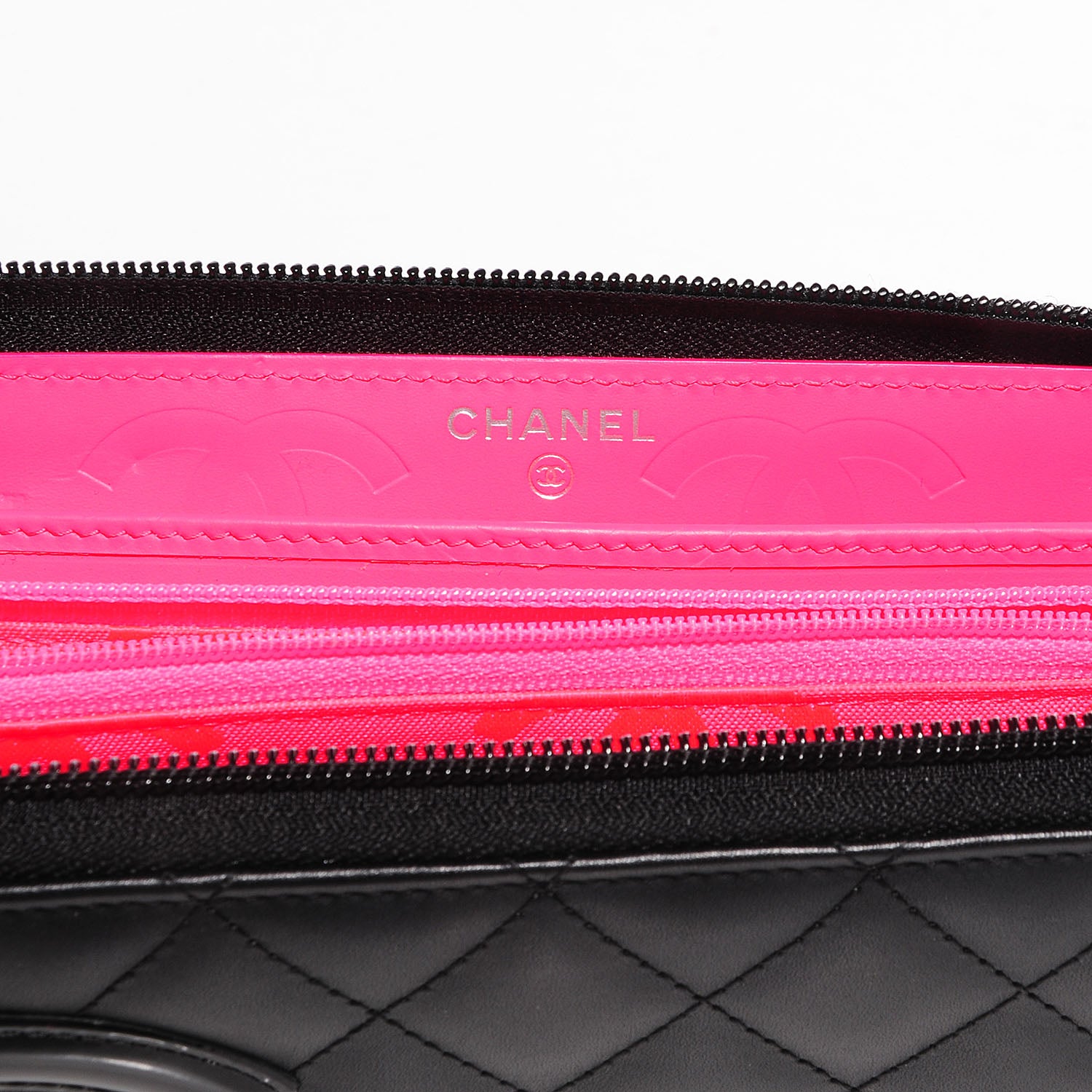 Chanel Calfskin Quilted Cambon Large Gusset Zip Around Wallet Black 6 of 9
