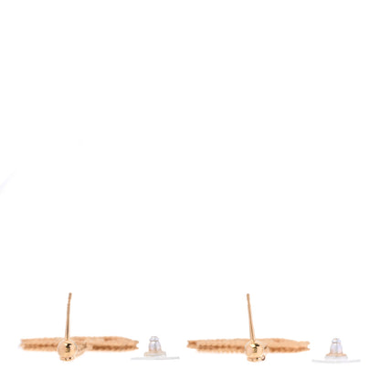 Chanel CC Drop Earrings Matte Gold 3 of 4