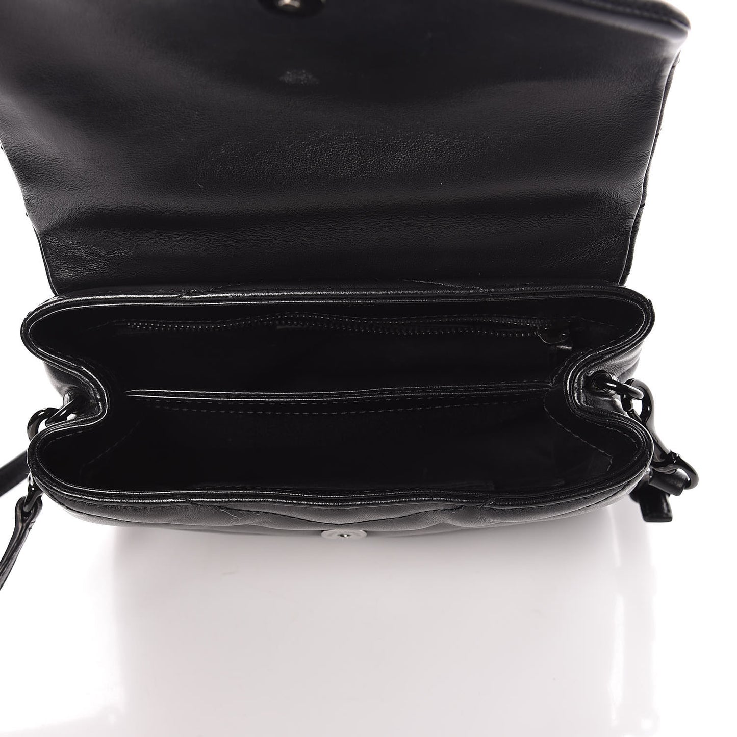 Calfskin Y Quilted Monogram Toy Loulou Crossbody Bag Black