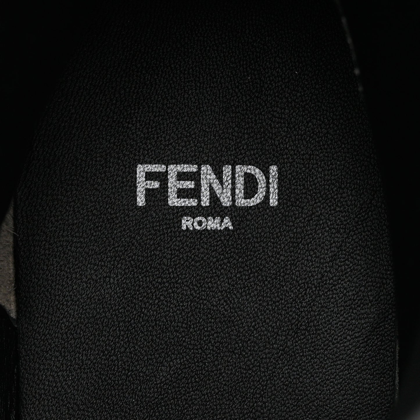 Fabric Jacquard Vitello FF Domino 50mm Biker Boots 38 Black Asfalto