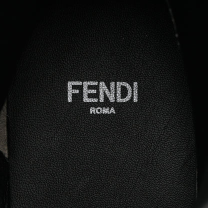 Fendi Fabric Jacquard Vitello FF Domino 50mm Biker Boots 38 Black Asfalto 6 of 8