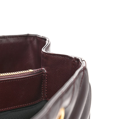 Saint Laurent Grain de Poudre Matelasse Chevron Large Monogram Shopping Bag Amarena 9 of 12