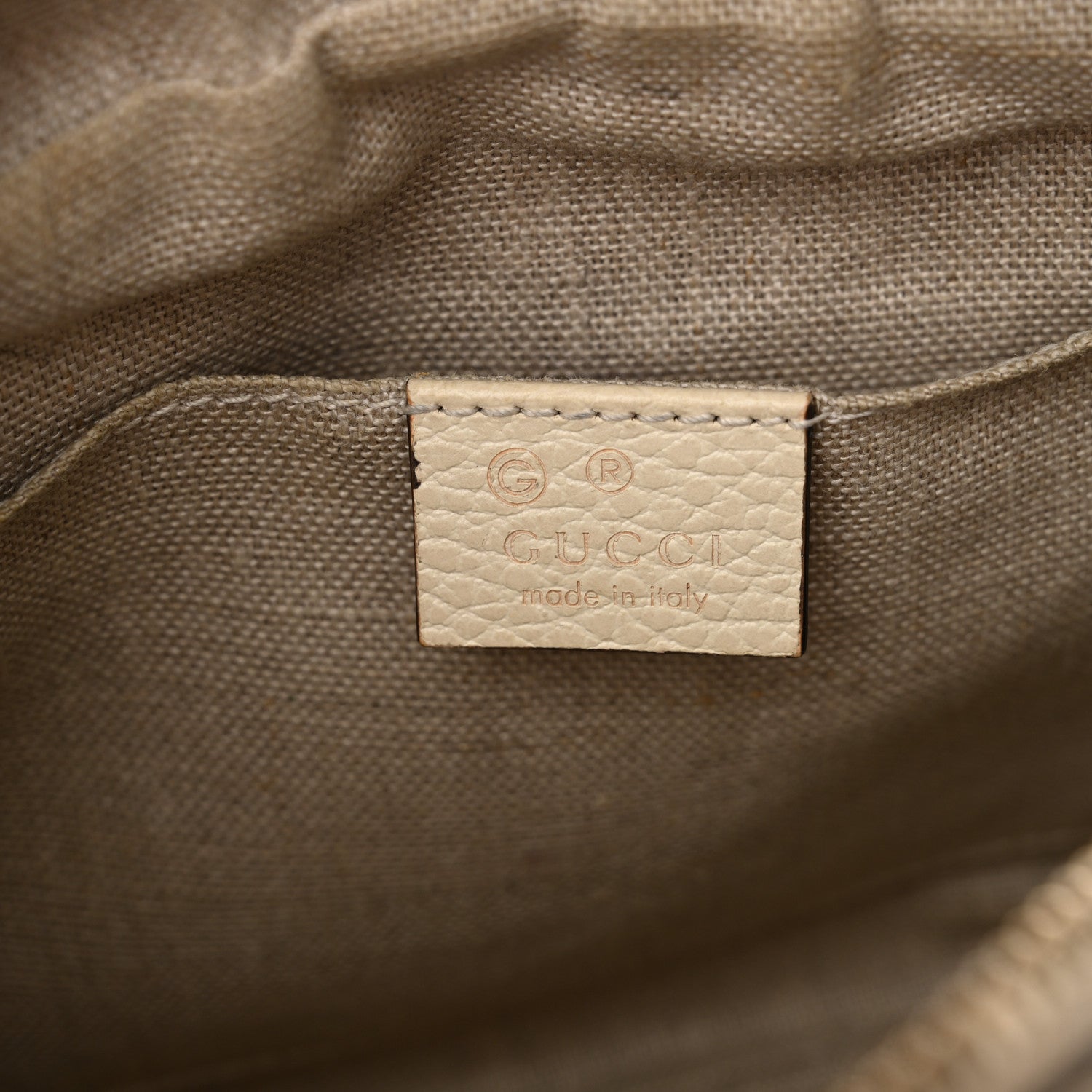 Gucci Monogram Dollar Calfskin Mini Bree Messenger Bag Beige Ebony Avoire 6 of 12