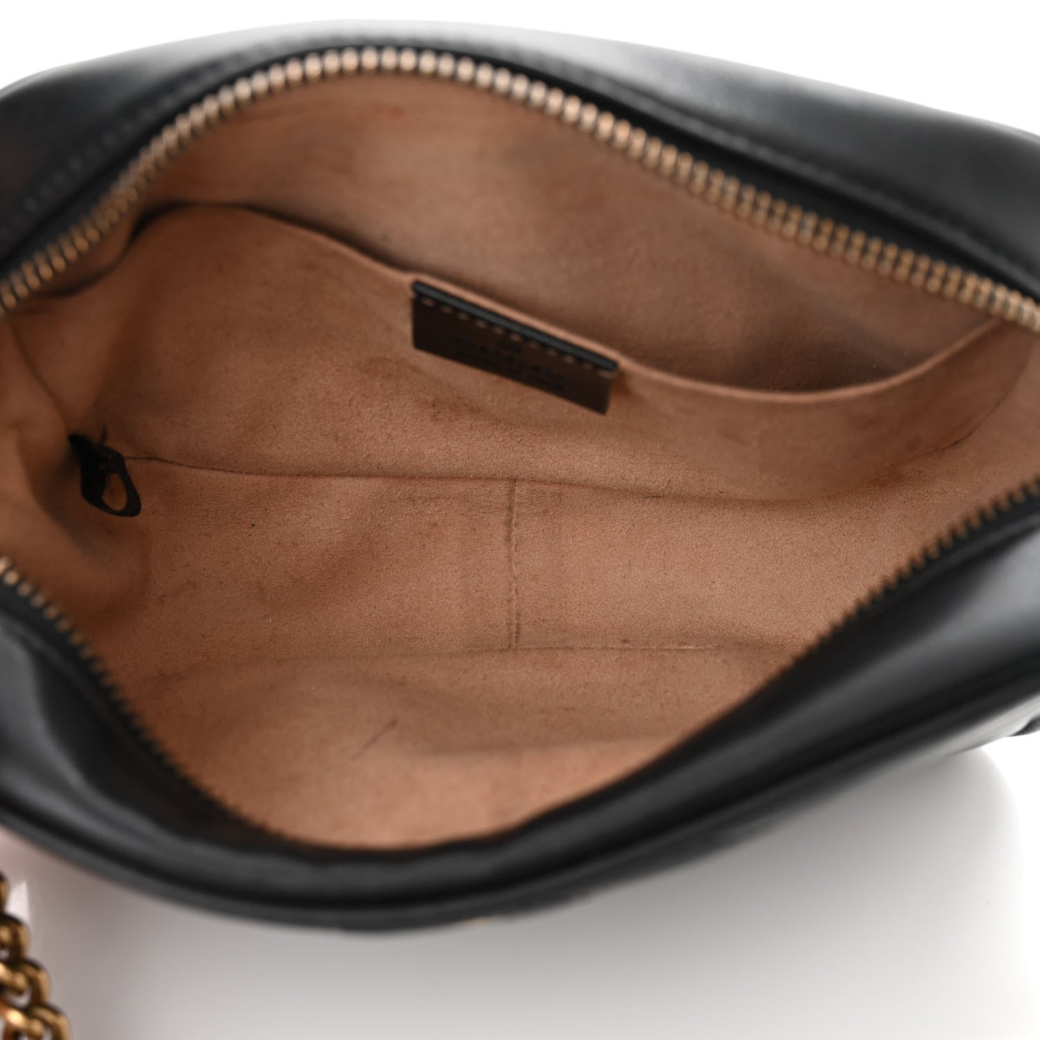 Gucci Calfskin Matelasse Mini GG Marmont Chain Shoulder Bag Black 5 of 14