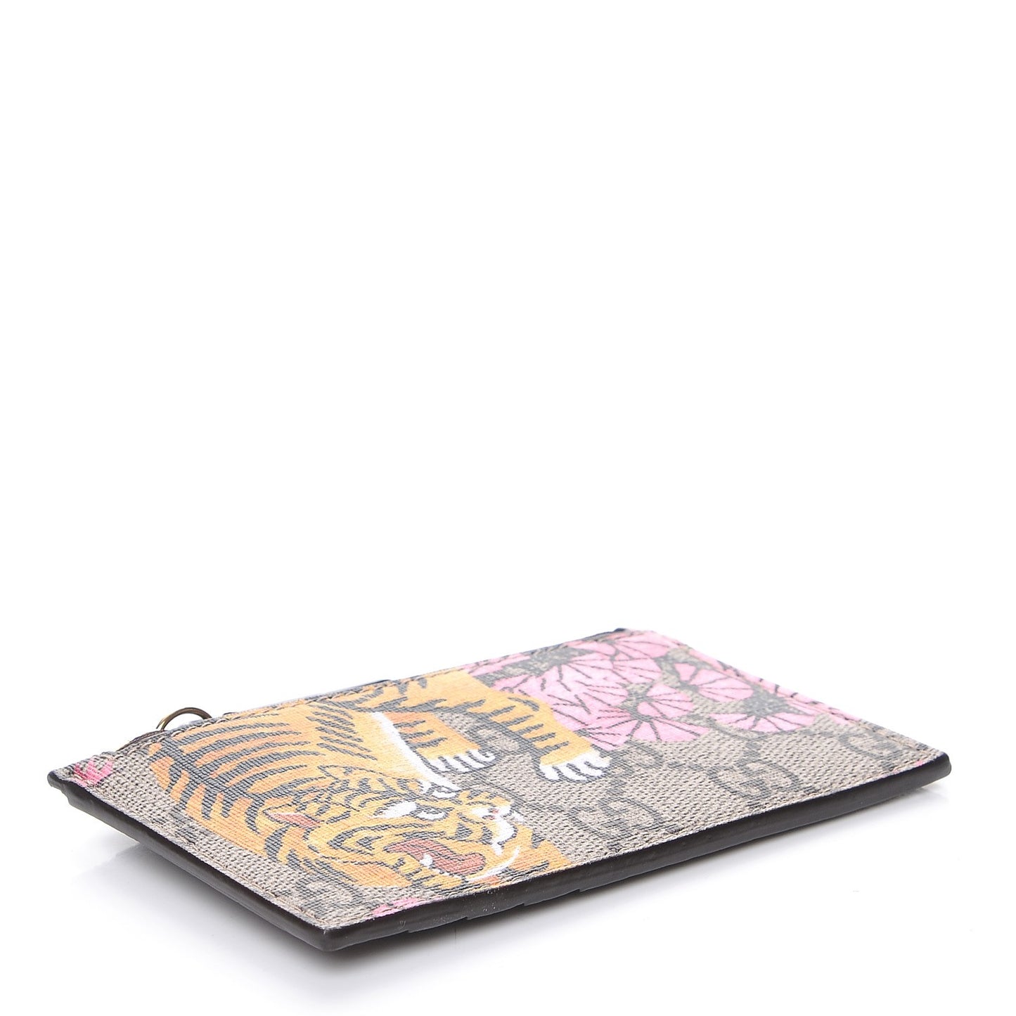 GG Supreme Monogram Bengal Coin Case Card Holder Beige Crop Pink New Acero