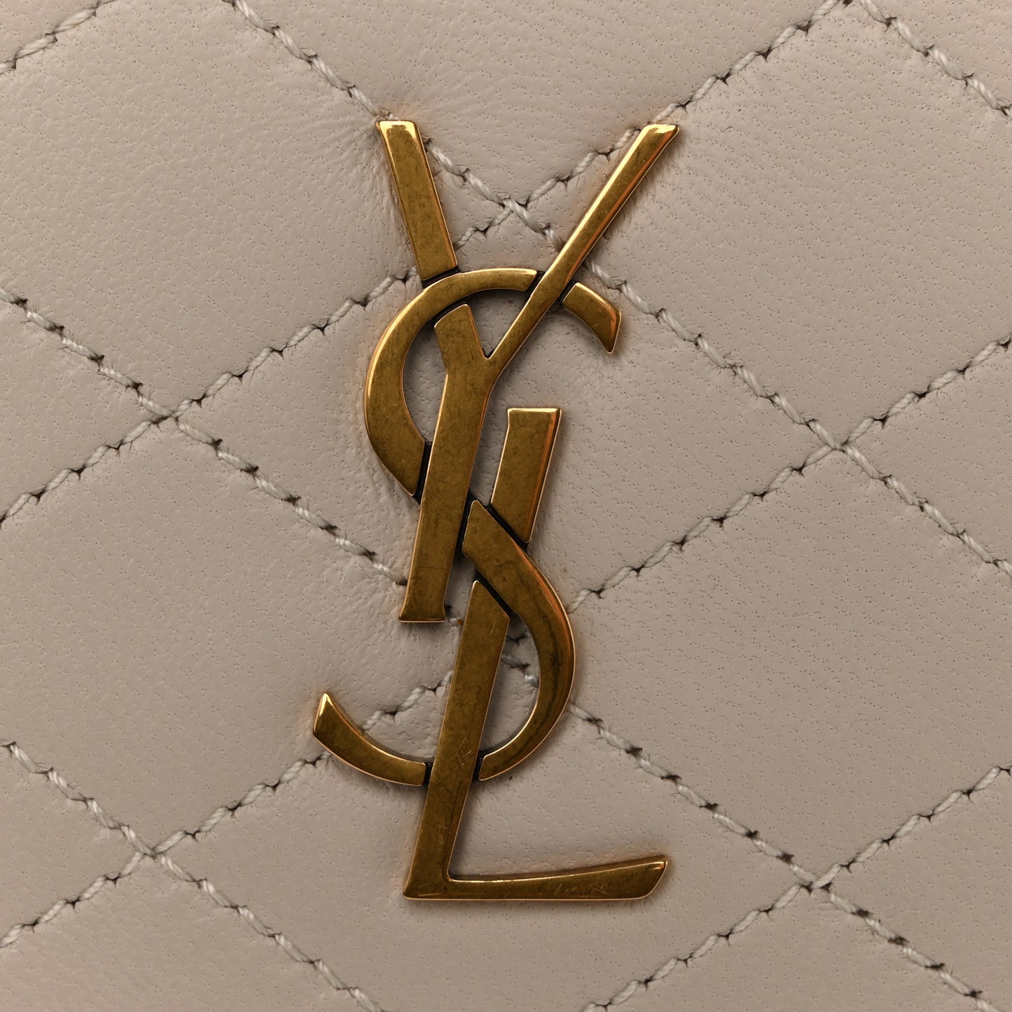 Lambskin Quilted Gaby Phone Holder Crossbody Crema Soft