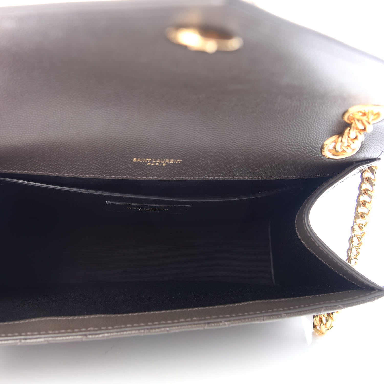 Saint Laurent Grain De Poudre Textured Mixed Matelasse Triquilt Medium Monogram Satchel Pebble 5 of 9