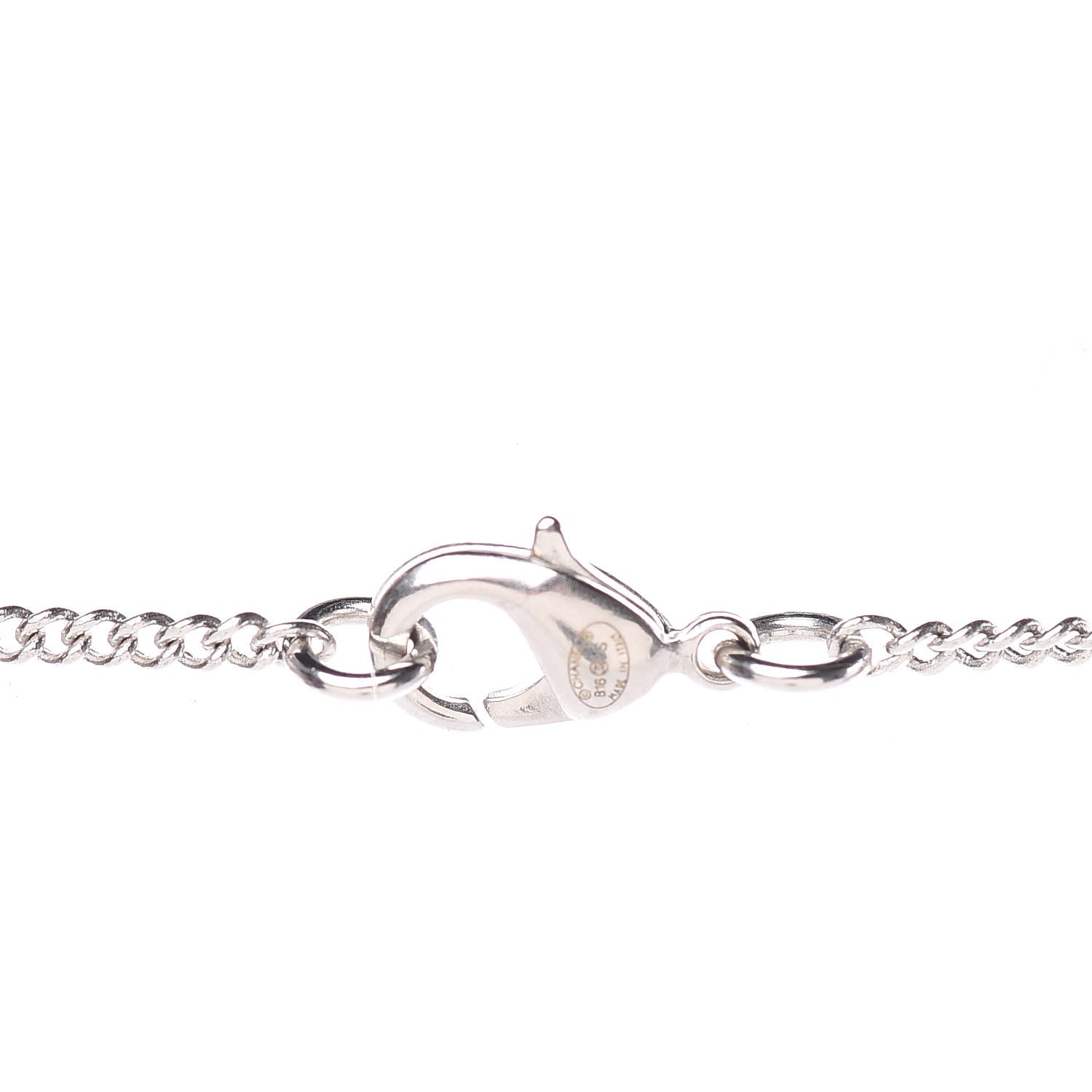 Chanel Baguette Crystal Large CC Necklace Silver 5 of 6