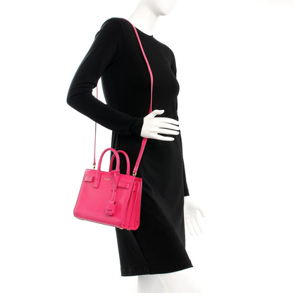 Saint Laurent Calfskin Nano Sac De Jour Lipstick Fuchsia 2 of 6